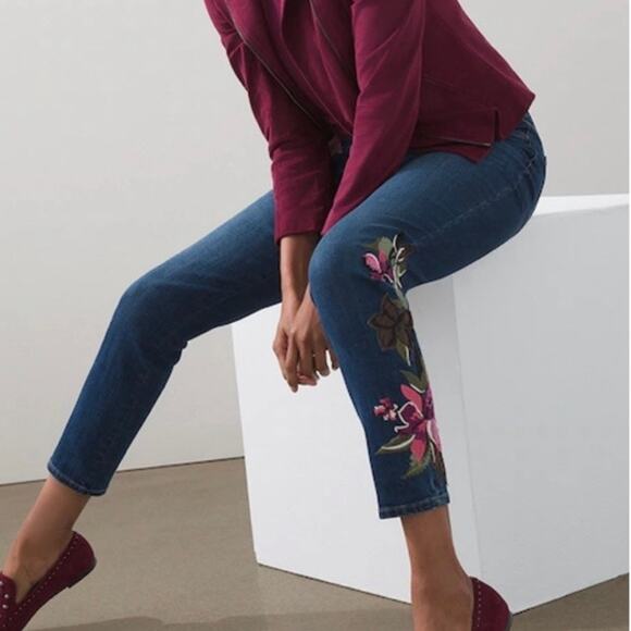 Chico’s Pull-On Embellished Ankle Jeggings in ANDROMEDA INDIGO Size 20T - Picture 1 of 10